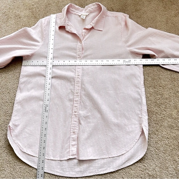 H&M Linen/Cotton Striped Long Sleeve Button Down Shirt - Picture 5 of 7